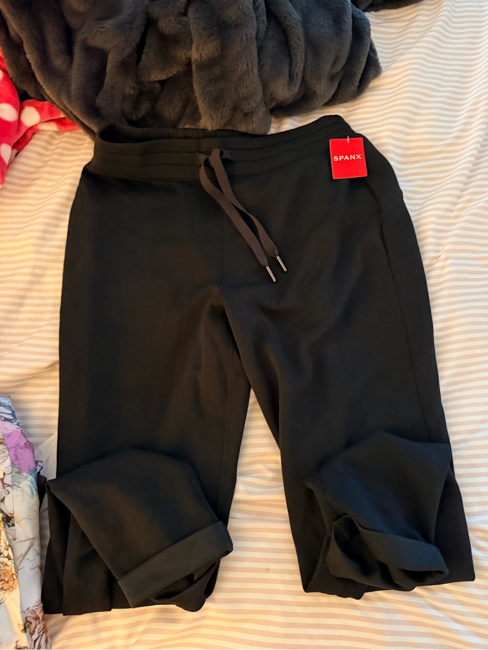 SPANX Black Jogger pants with Drawstring